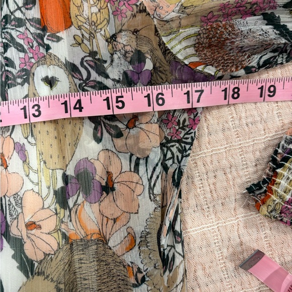 Anthropologie Marais Tiered Floral Chiffon in Owl Print size Small - Picture 14 of 16